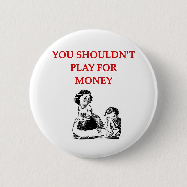 card players joke 6 cm round badge (Front)