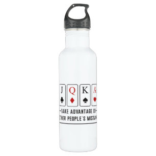 Card Playing Day Ace Cards Poker Casino Game Gift 710 Ml Water Bottle