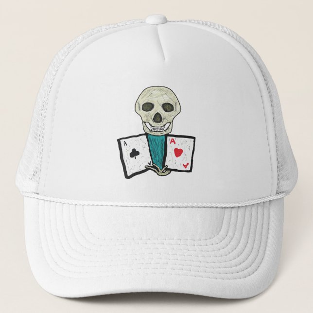Card Playing Poker Aces Trucker Hat (Front)