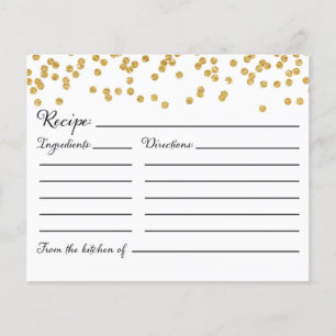 CARD Recipe for the Bride, Bridal & Wedding Shower