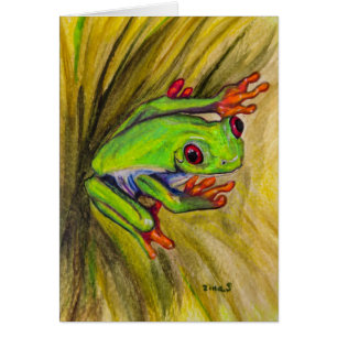 Card Red-eyed tree frog