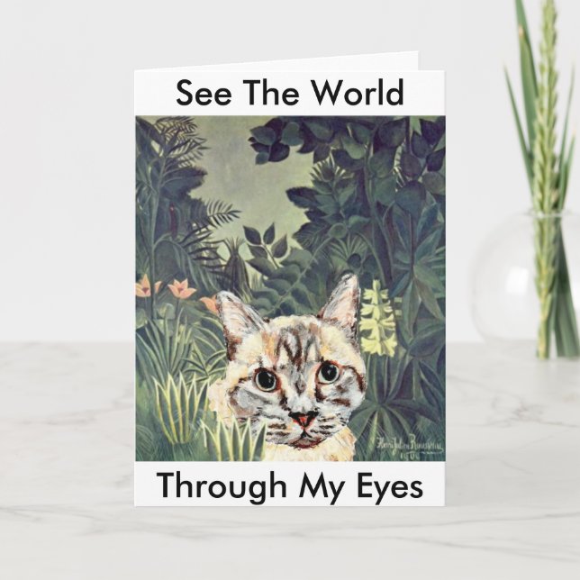 Card: "See the world through my eyes," jungle cat Card (Front)