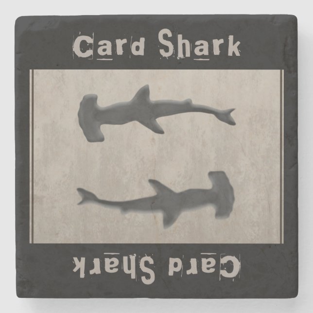 Card Shark Grey Stone Coaster (Front)