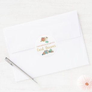 Card Shower Delivery Birds Envelope Classic Round Sticker