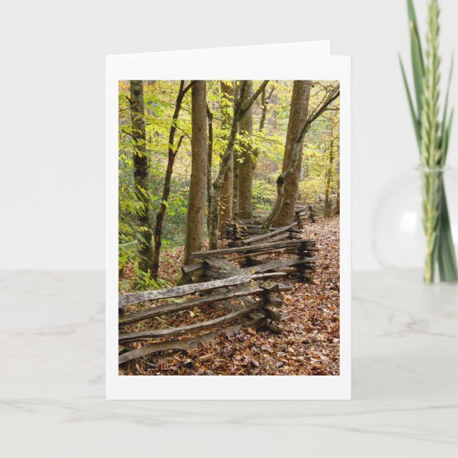 card - Split Rail Fence in Autumn (Front)