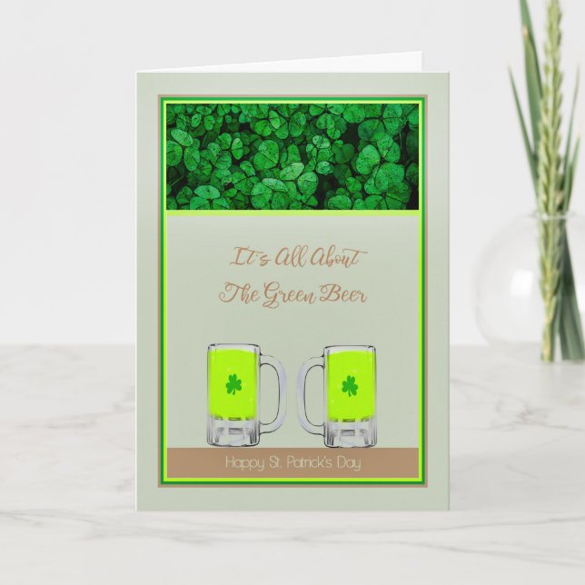 Card St. Patrick's Day Green Beer (Front)