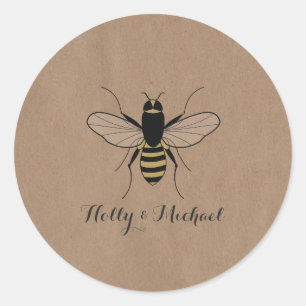 Card Stock Inspired Honey Bee Wedding Sticker
