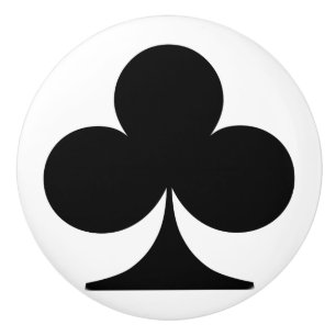 Card Suit Icon Clubs Ceramic Knob