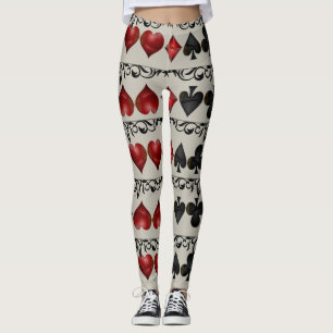 Card Suit Print Leggings