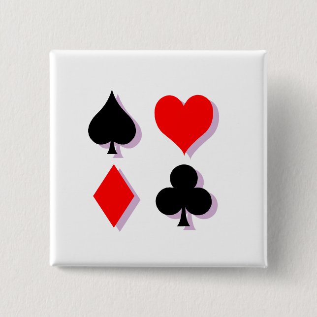 Card Suits 15 Cm Square Badge (Front)
