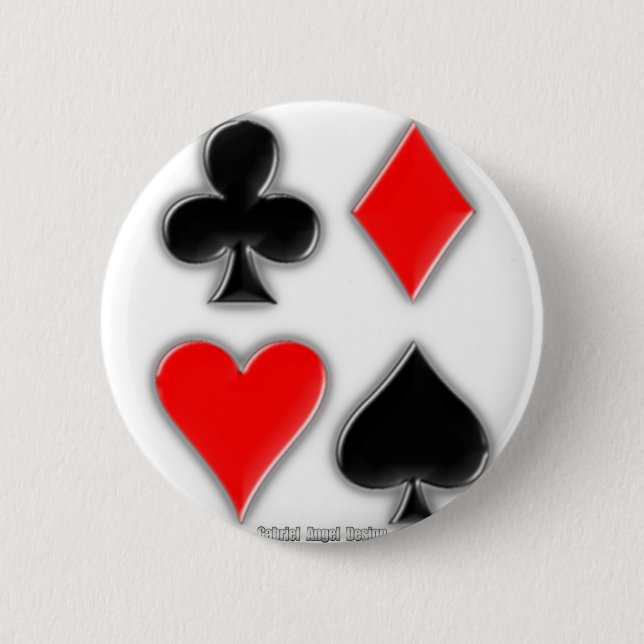 Card Suits 6 Cm Round Badge (Front)