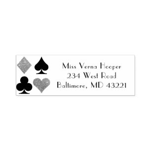 Card Suits Casino Las Vegas Return Address Self-inking Stamp