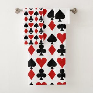 Card Suits Design Bath Towel Set