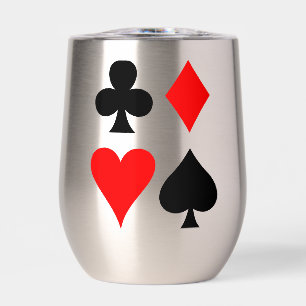 Card Suits Design Thermal Wine Tumbler