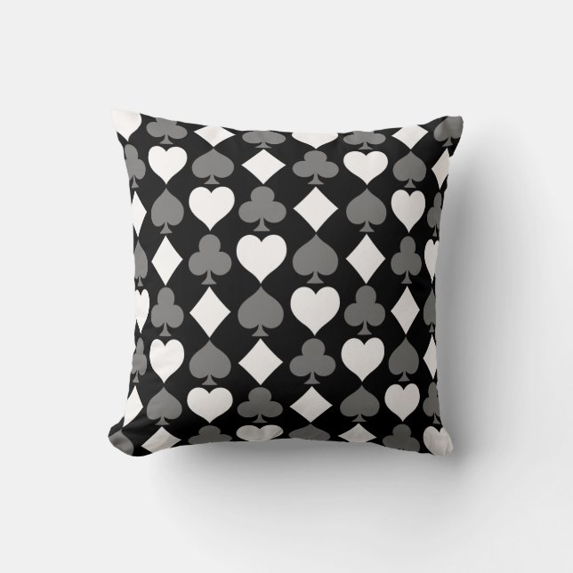 Card Suits Monochromatic Cushion (Front)