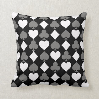 Card Suits Monochromatic Cushion
