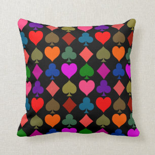 Card Suits Pattern, Bright Cushion