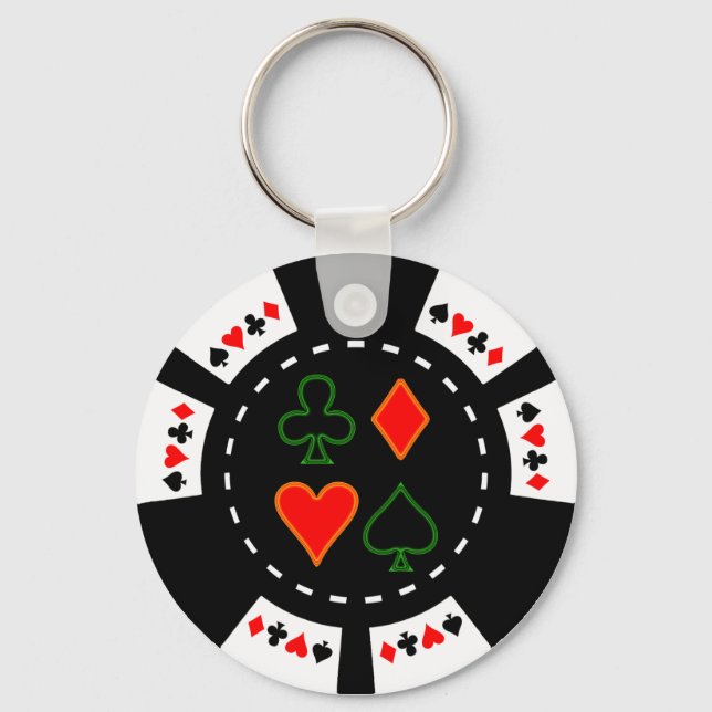 CARD SUITS POKER CHIP KEY RING (Front)