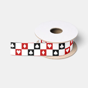 Card suti Gambling pattern party ribbon Satin Ribbon