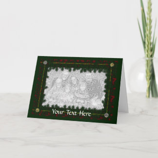 Card Template - Christmas Pine & Bows