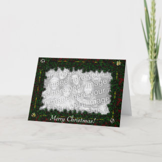 Card Template - Mosaic Christmas Pine & Bows