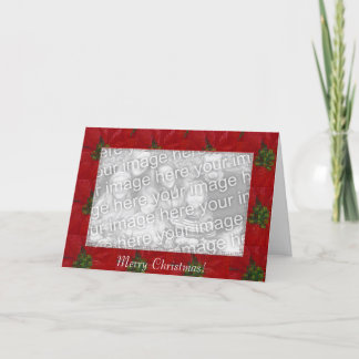 Card Template - Poinsettia Mosaic Border