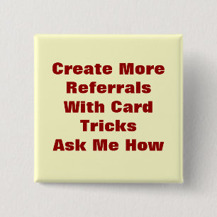 Card Tricks 15 Cm Square Badge