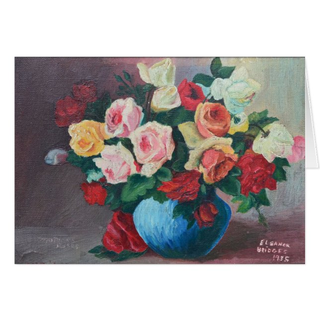 card - Vase of Roses (Front Horizontal)