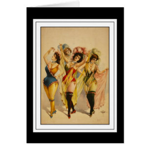 Card Vintage Dance Girls