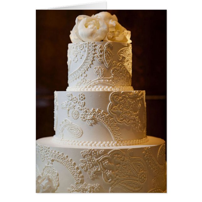 Card - Vintage Lace Wedding Cake (Front)