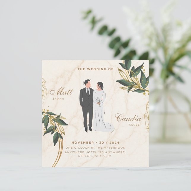 card wedding invitation (Standing Front)