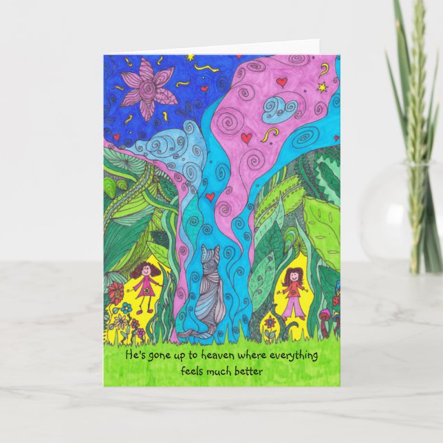 Card - when pet cat dies - male (Front)