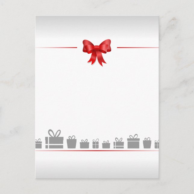 Card with bow and gifts (Front)