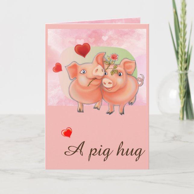Card with love pigs (Front)