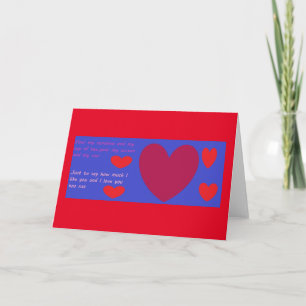 Card with message of love red purple design