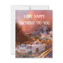 Card With Nissan GTR Flat Card