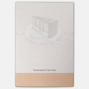 Card with painted watercolor cake post-it notes
