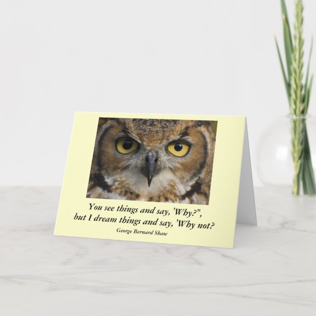 Card with Quote - Owls Eyes (Front)