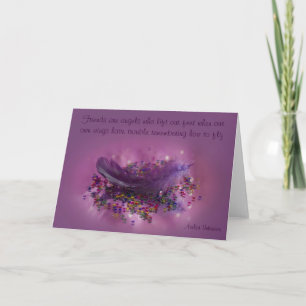 Card with Quote - Purple Fairys Feather