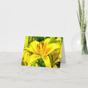 card, YELLOW AND SIENNA DAY LILY Card
