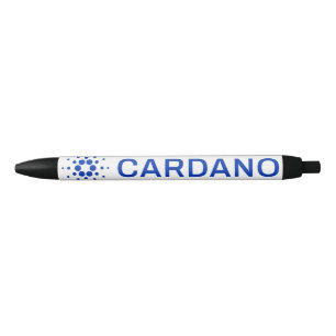 Cardano Full Logo Image Black Ink Pen