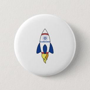 Cardano To The Moon Rocket 6 Cm Round Badge