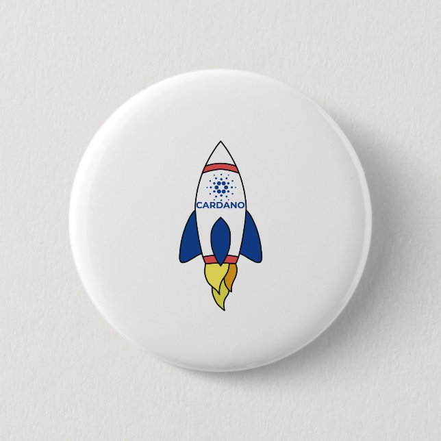 Cardano To The Moon Rocket 6 Cm Round Badge (Front)