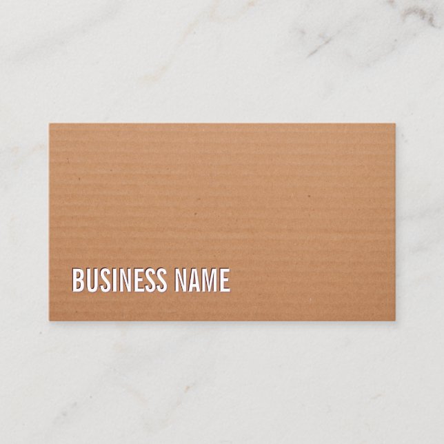 Cardboard Background DIY Craft Business Card (Front)