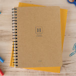 Cardboard Classic Monogram Personal Weekly Planner<br><div class="desc">Simple personal stationery annual planner featuring a classic monogram in a square border. Annual planner (12 months) with open monthly overviews and weekly planning sheets. Contact for assistance in personalising.</div>