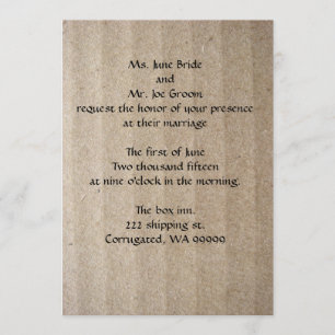 Cardboard Illusion Wedding Invitation