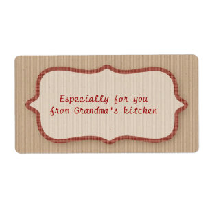 Cardboard Look, Red Check Label