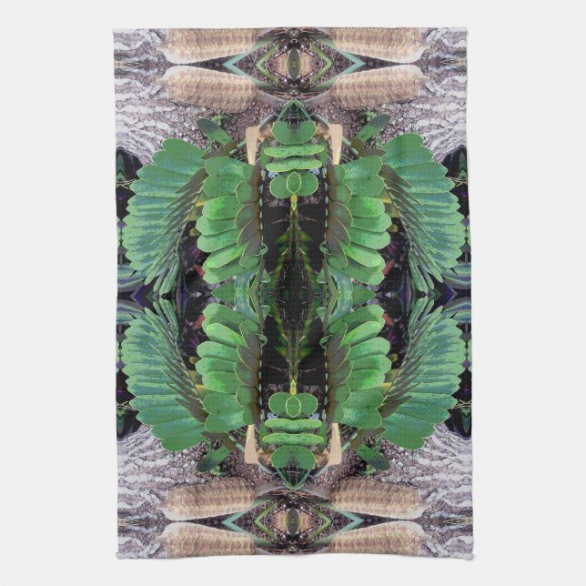 Cardboard Palm Pattern Tea Towel (Vertical)