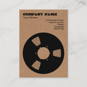 Cardboard Recording Tape Spool Business Card