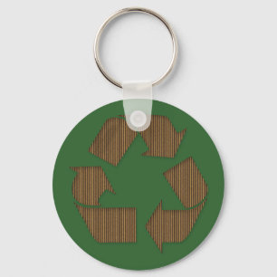 Cardboard Recycle Symbol Keychain
